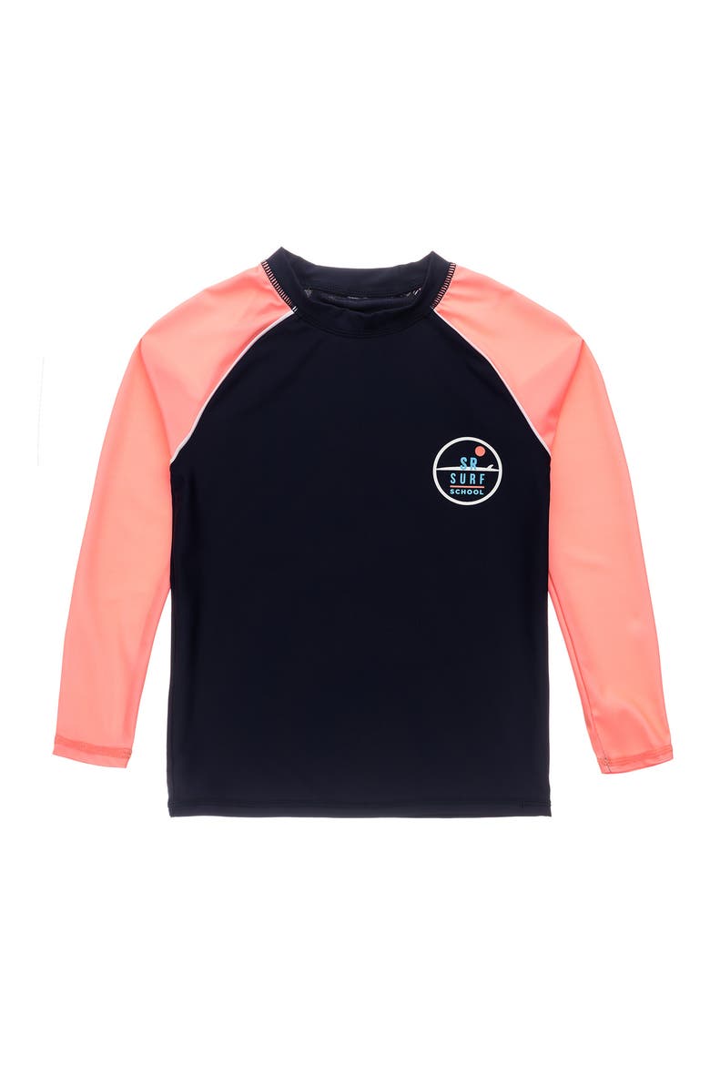 Kids' Surf School Long Sleeve Rashguard, Main, color, NAVY