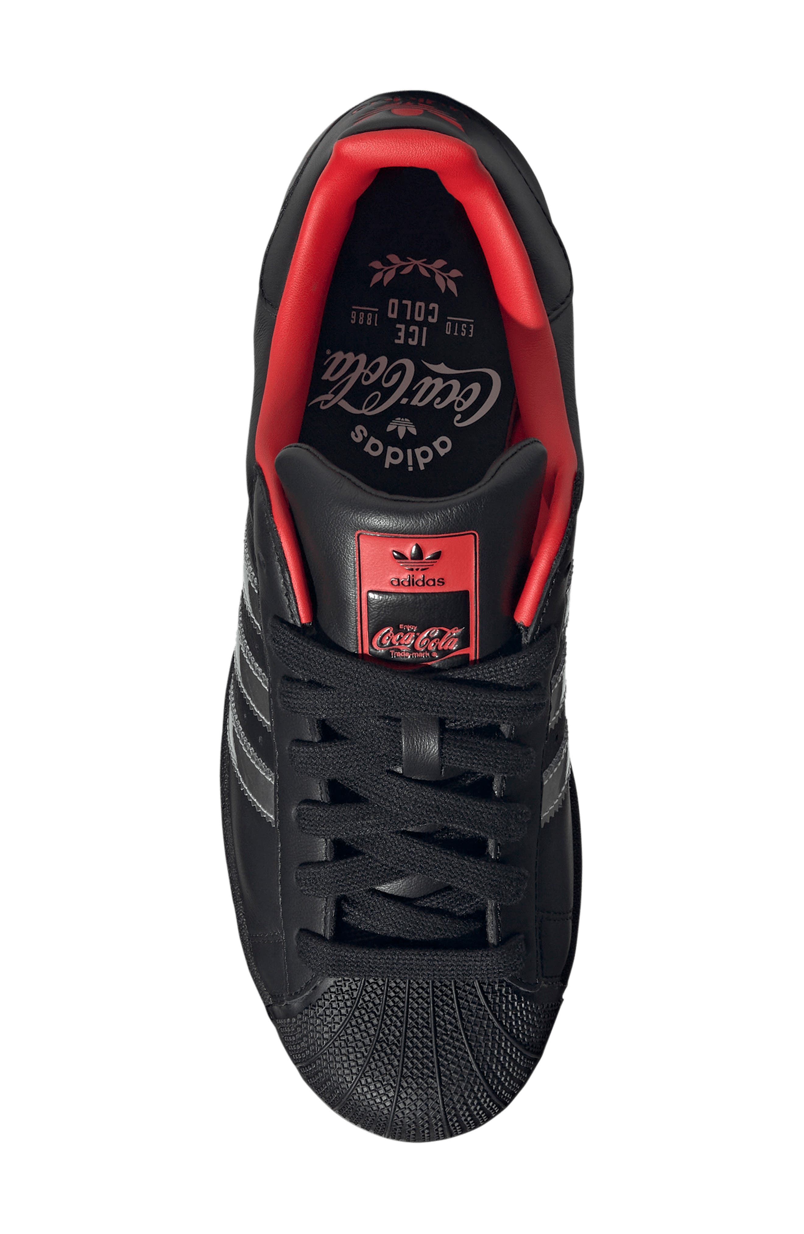 adidas x Coca-Cola Gender Inclusive Superster II Sneaker, Alternate, color, Core Black/ Silver/ Red