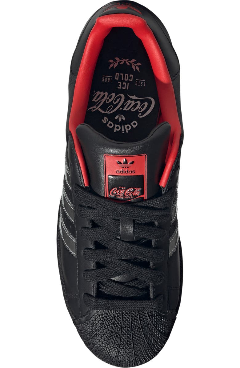 adidas x Coca-Cola Gender Inclusive Superster II Sneaker, Alternate, color, Core Black/ Silver/ Red
