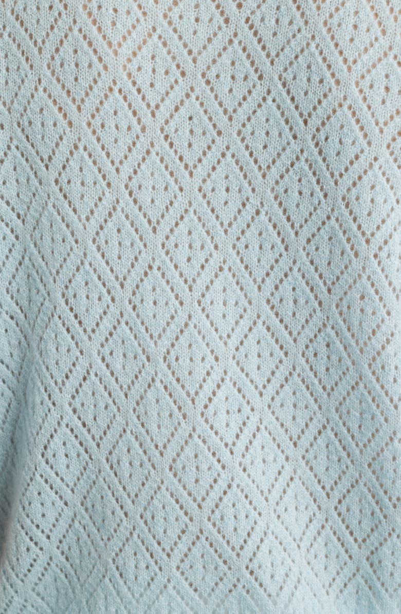 FRAME The Short Sleeve Cashmere Cardigan, Alternate, color, Sky Blue