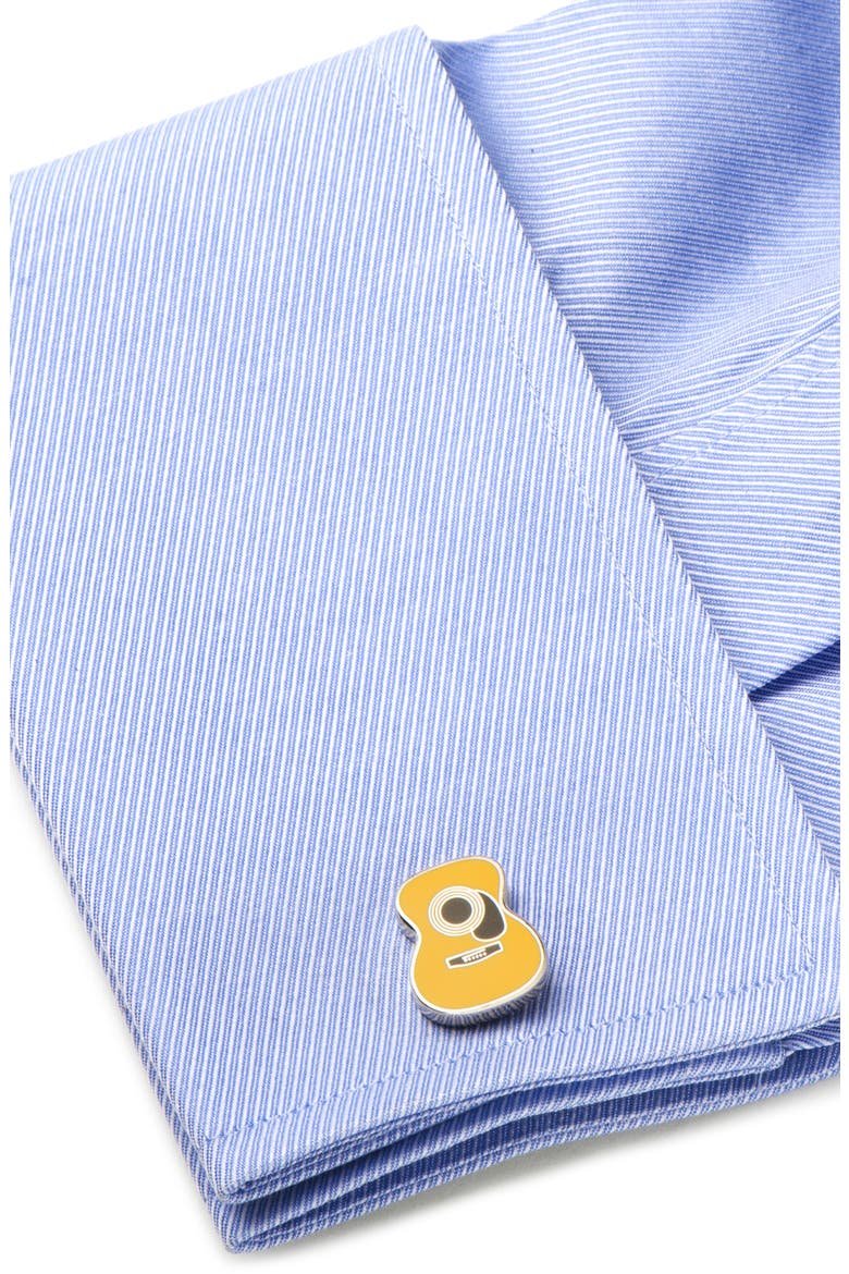 Guitar Cuff Links, Alternate, color, YELLOW