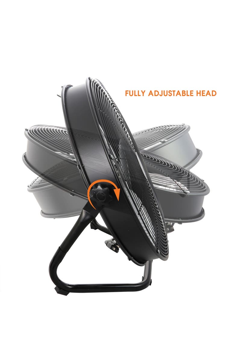 Vie Air 20 Inch 3 Speed Motor Metal Floor Drum Fan, Alternate, color, Black