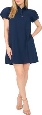 Halogen® Puff Sleeve A-Line Shirtdress