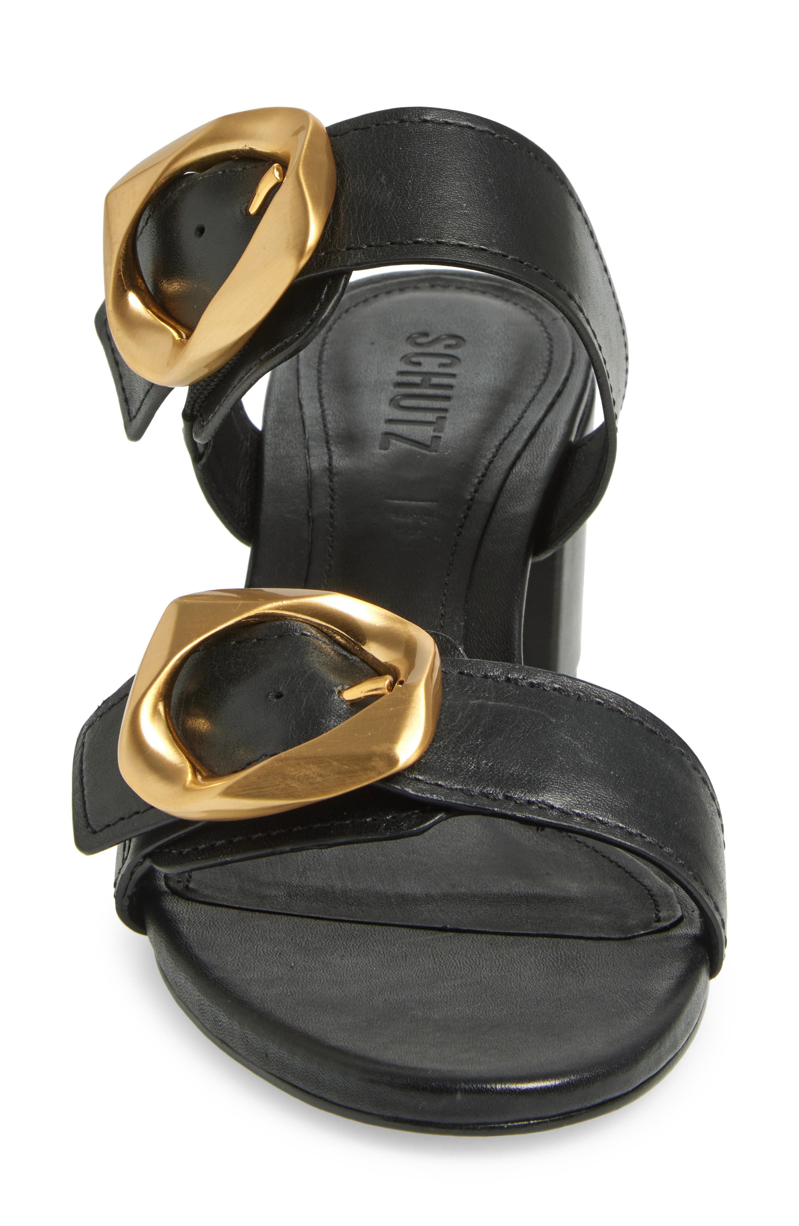 Schutz Olga Buckle Block Heel Sandal, Alternate, color, 
