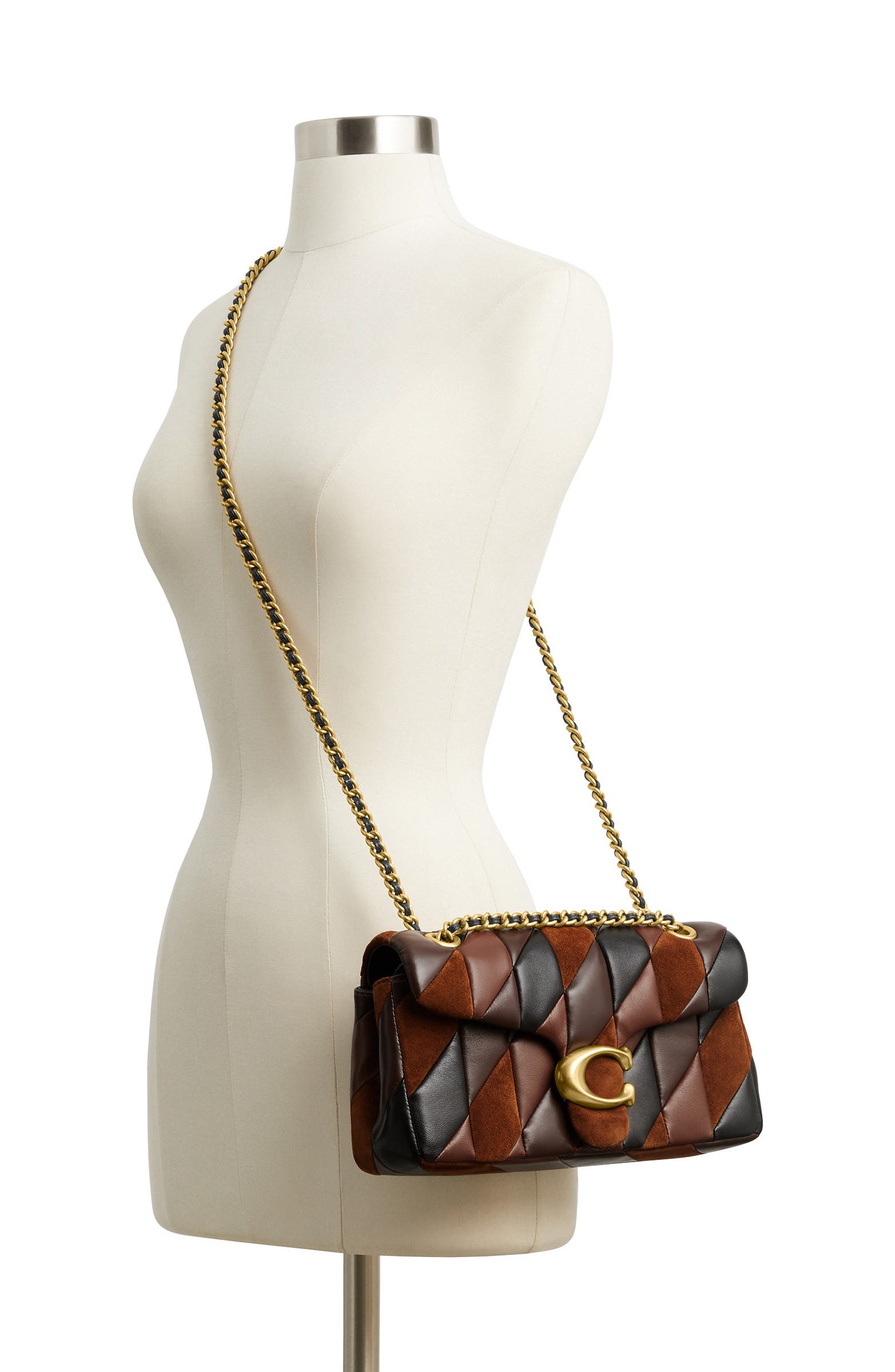 COACH Tabby 26 Quilted Patchwork Leather Shoulder Bag, Alternate, color, Maple Shadow Brown