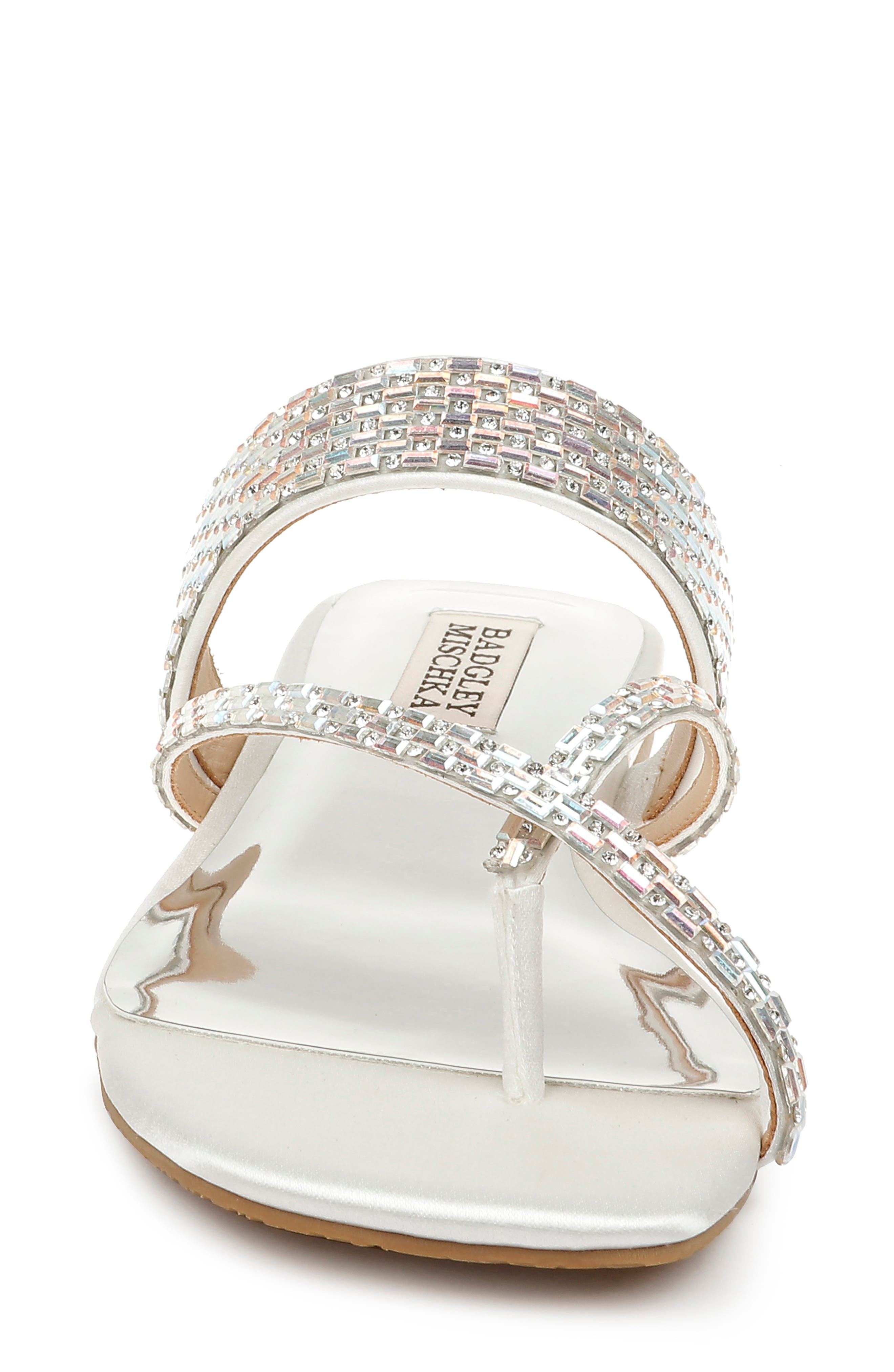 Zelah Embellished Sandal, Alternate, color, SOFT WHITE SATIN