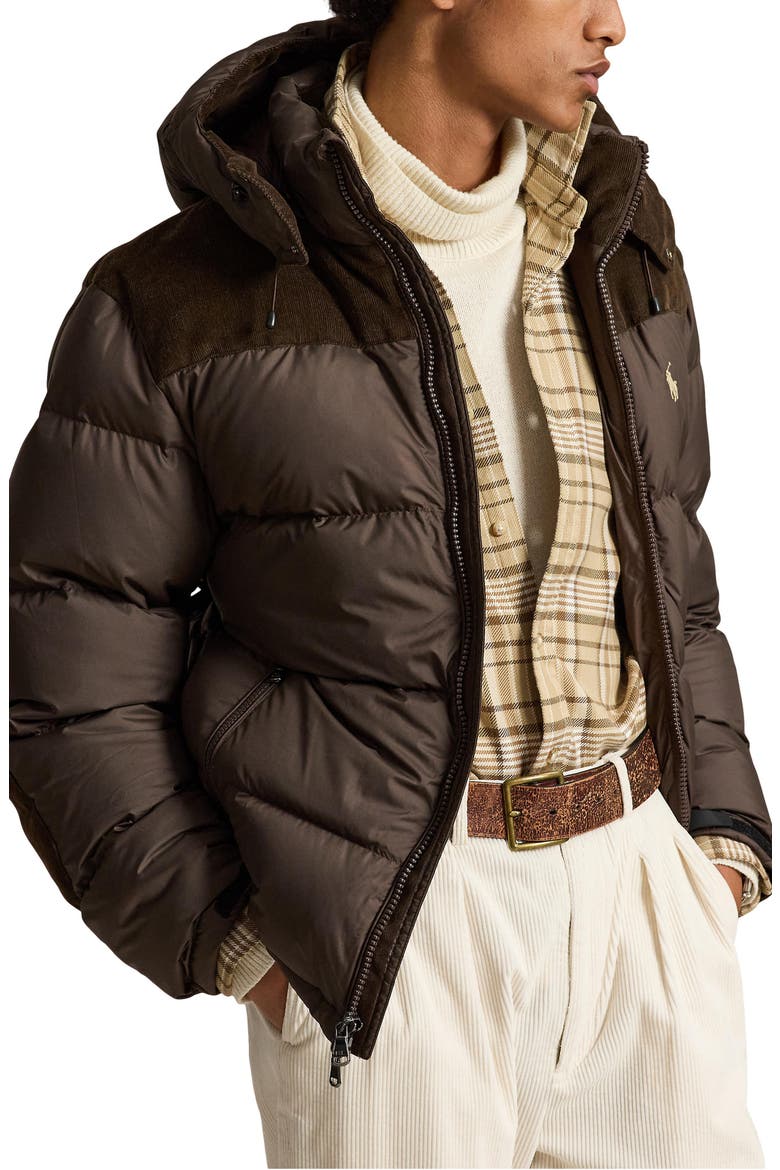 The Gorham Hybrid Down Jacket, Main, color, DARK BEECH