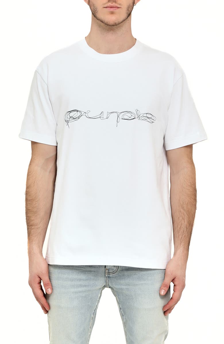 PURPLE BRAND Logo Graphic T-Shirt, Main, color, White