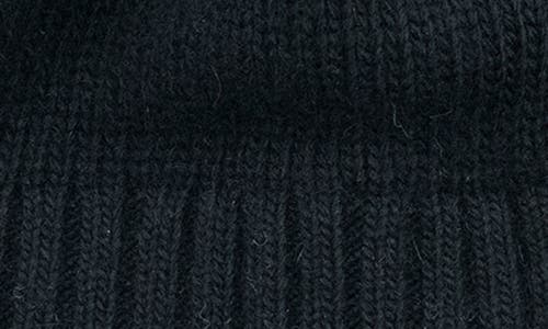 Portolano Beanie Hat With Leather Buttons In Black