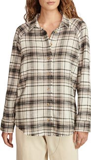 Lucky Brand Cloud Plaid Cotton Tunic Shirt