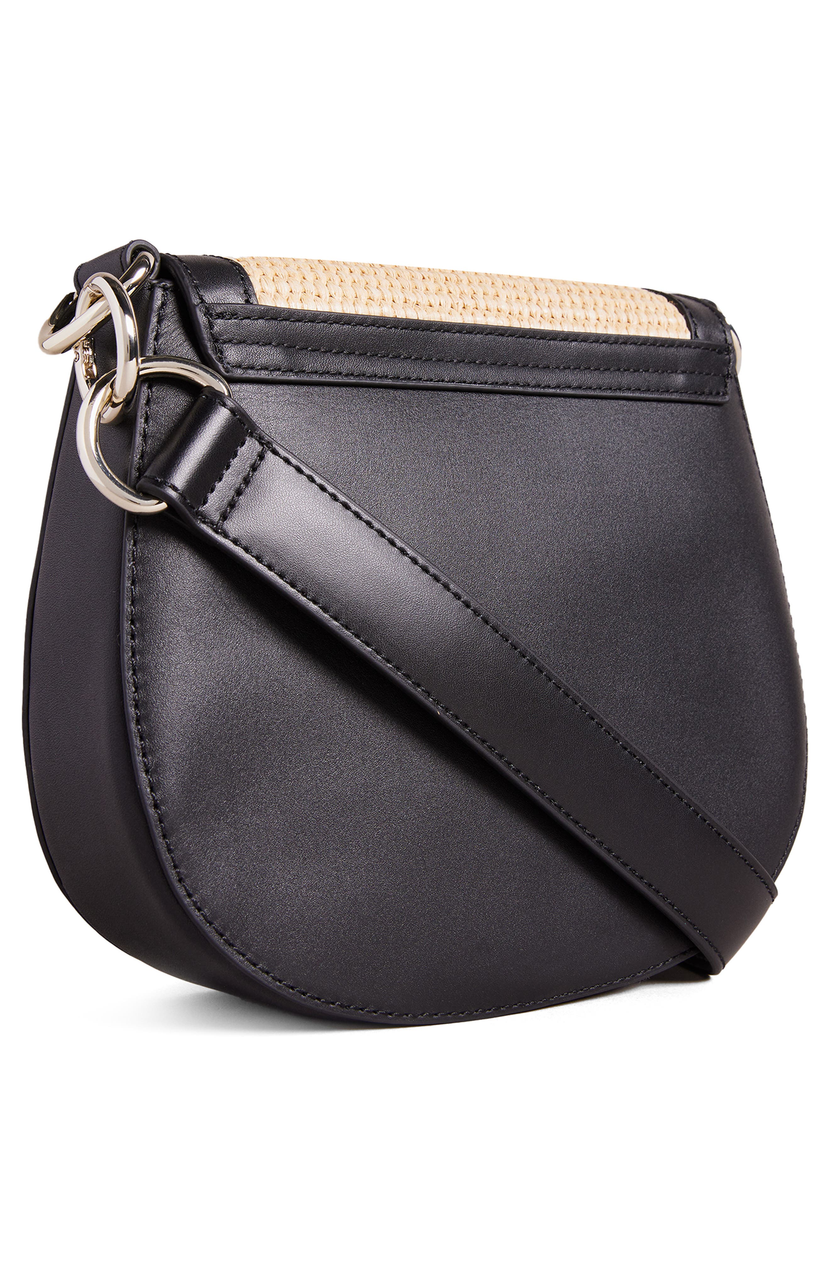 Ted Baker London Staceli Branded Webbing, Leather & Raffia Crossbody Bag, Alternate, color, 