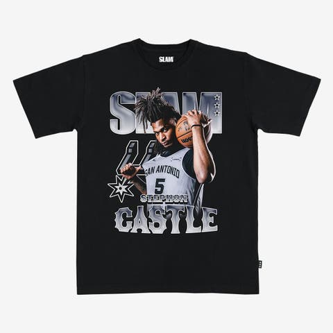 Unisex SLAM Stephon Castle Black San Antonio Spurs  Remix Heavyweight T-Shirt