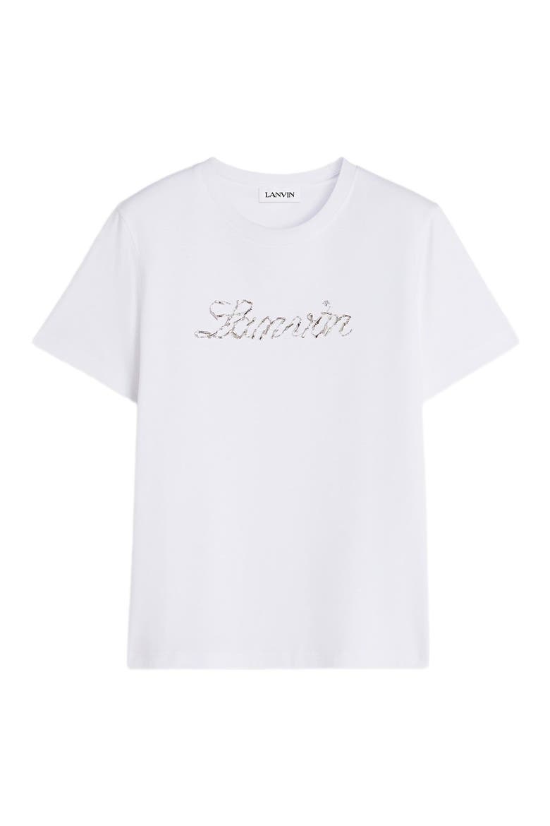 Bead Embroidered T-Shirt, Alternate, color, OPTIC WHITE
