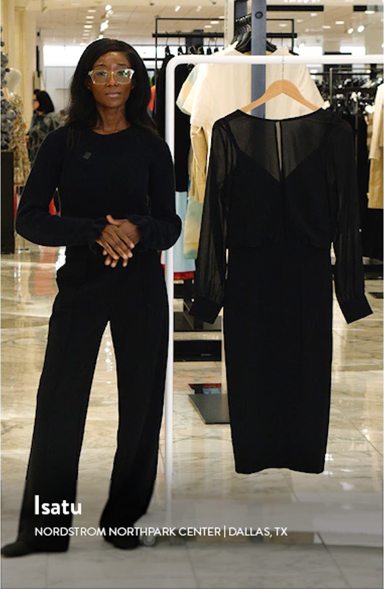 Pilar Mixed Media Long Sleeve Dress, sales video thumbnail