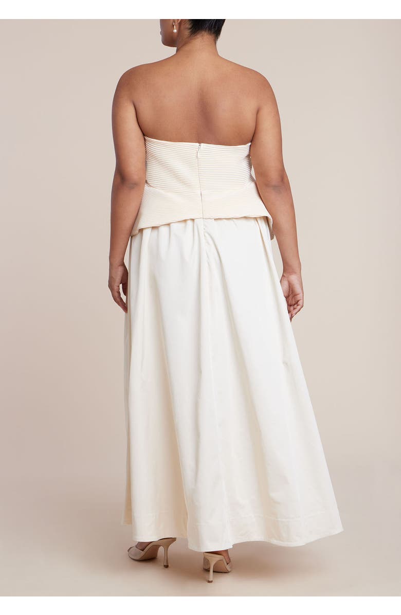 ELOQUII Petal Bodice Gown, Alternate, color, White Swan