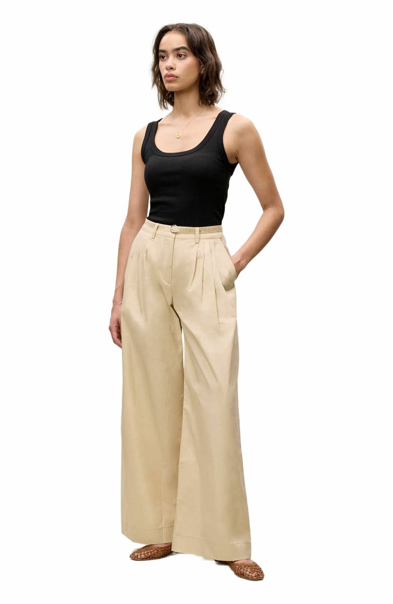 Rebecca Taylor Raquel Twill Pant, Alternate, color, Latte