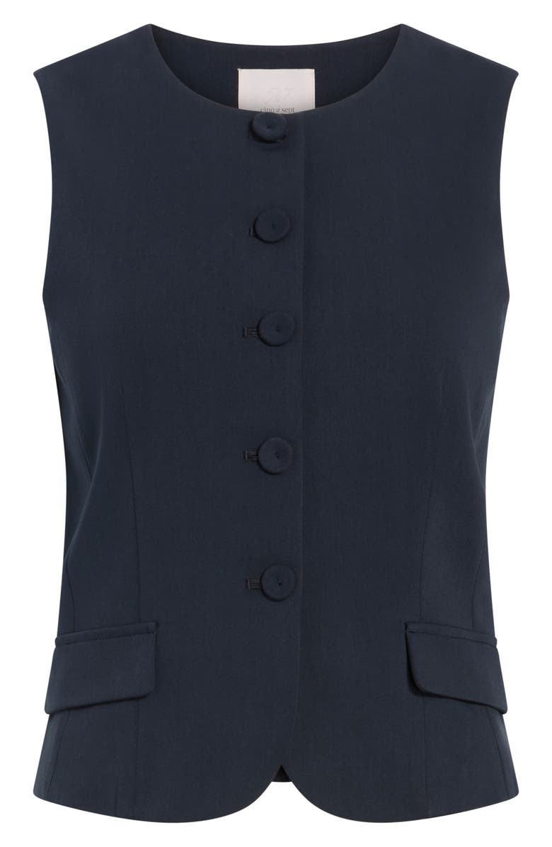 Cinq à Sept Winora Vest, Alternate, color, Navy