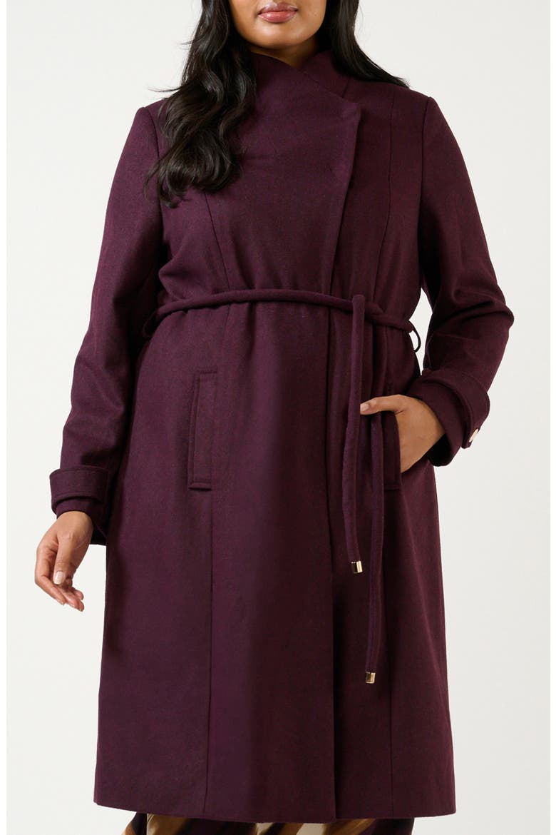 Reo Belted Coat, Main, color, PLUM