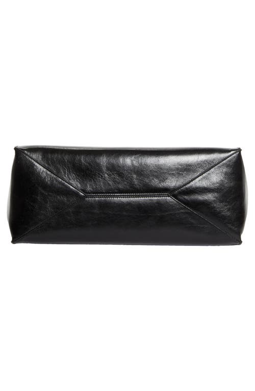 Marni Small East/west Leather Tote In Black
