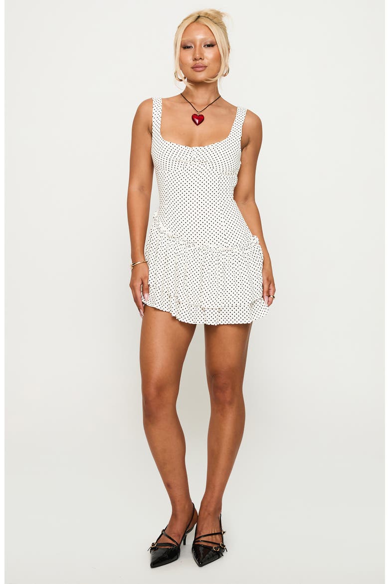 Shantelle Polka Dot Romper, Alternate, color, WHITE POLKA