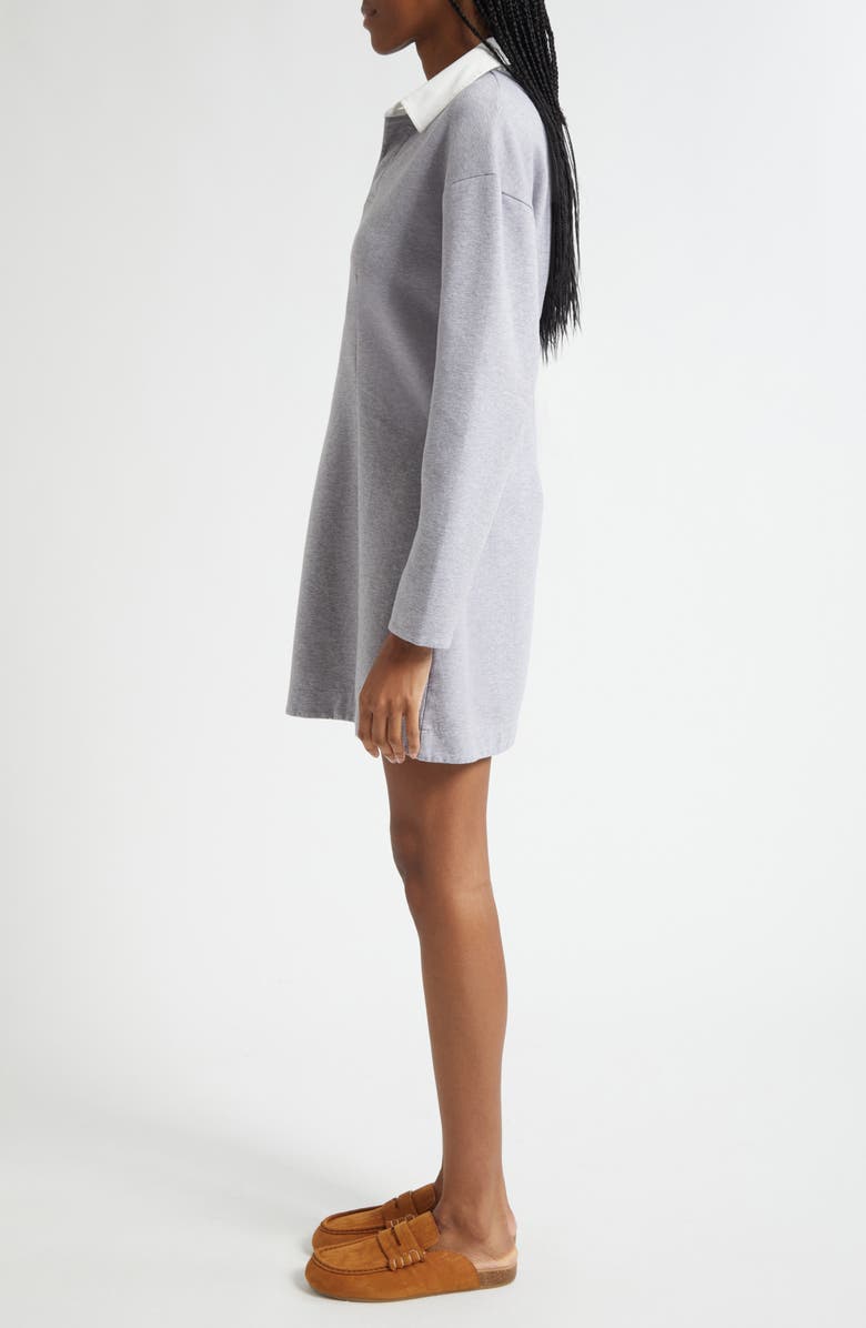 JW Anderson Long Sleeve Polo Minidress, Alternate, color, 945 Mid Grey Melange