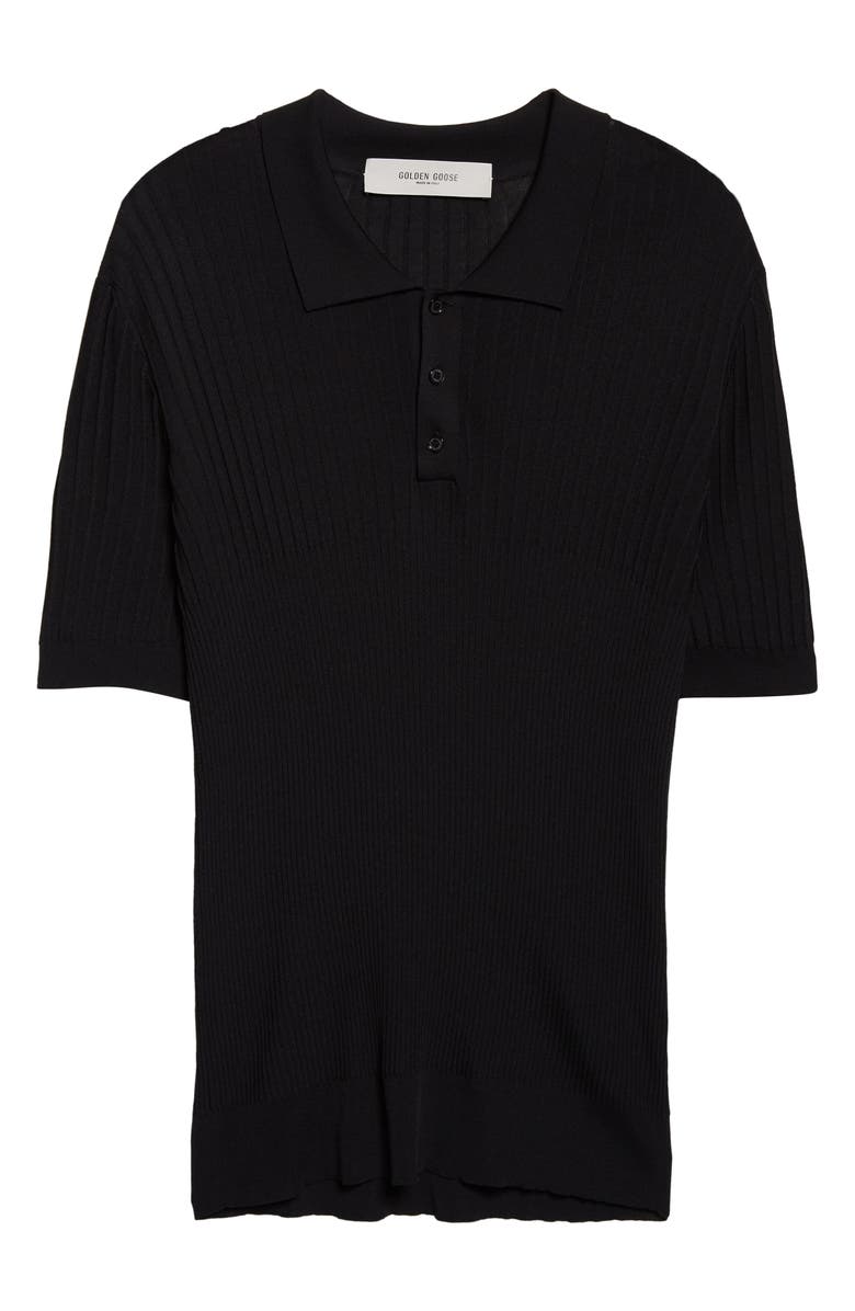 Golden Goose Journey Rib Polo, Alternate, color, Black
