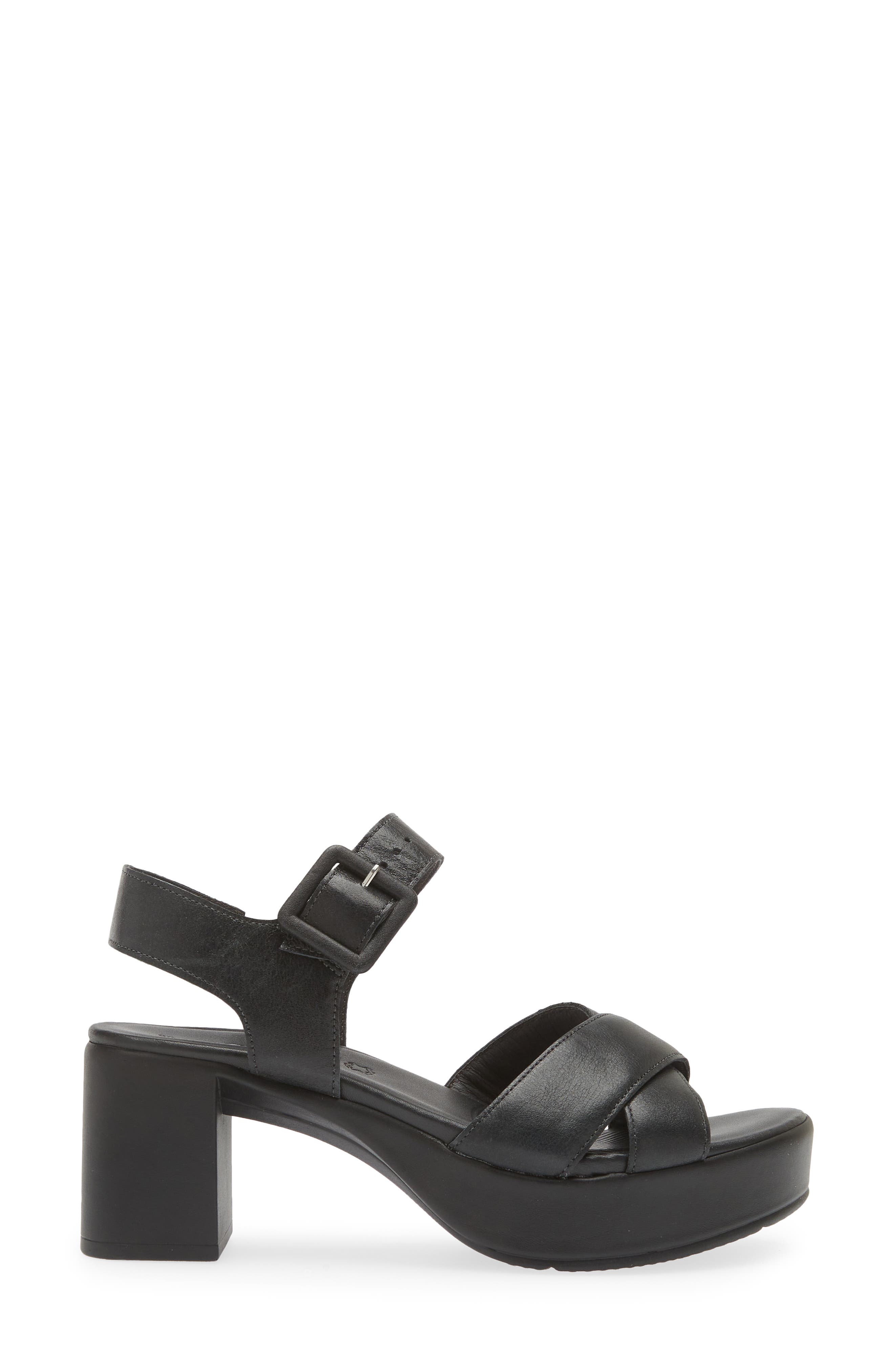 Naot Elite Platform Sandal, Alternate, color, Shiny Black Leather