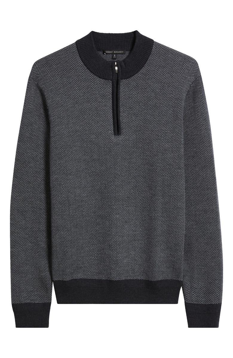 Robert Barakett Grant Merino Wool Quarter Zip Sweater, Alternate, color, Grey