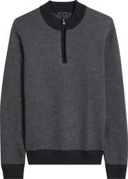 Robert Barakett Grant Merino Wool Quarter Zip Sweater