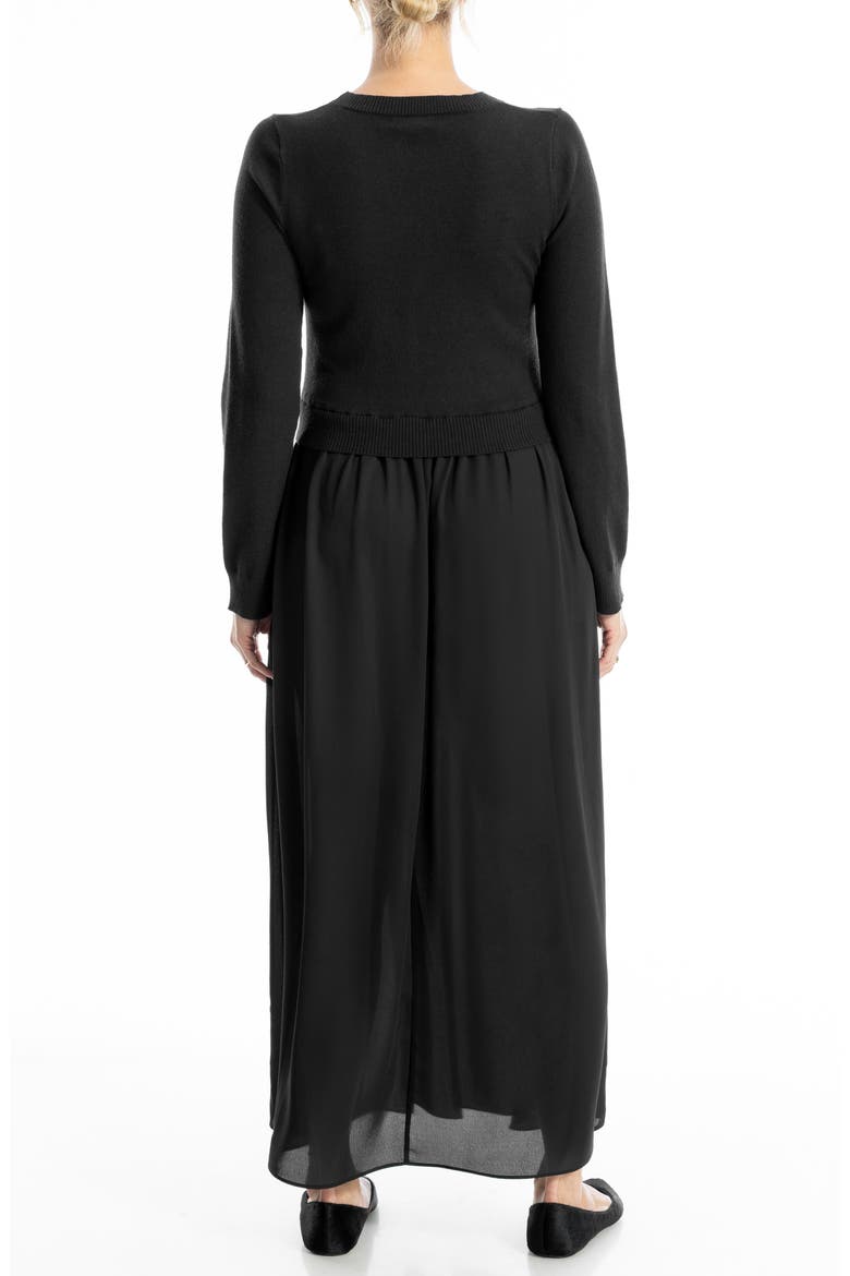 Twofer Long Sleeve Sweater Dress, Alternate, color, BLACK/ BLACK