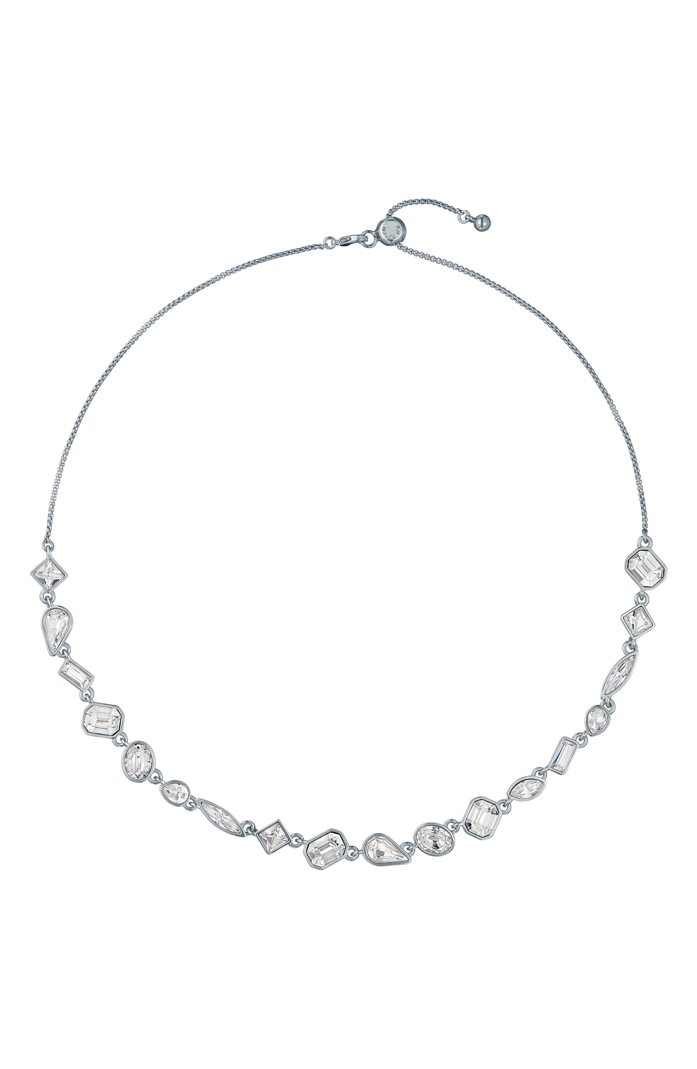 SILVER TONE CLEAR CRYSTAL