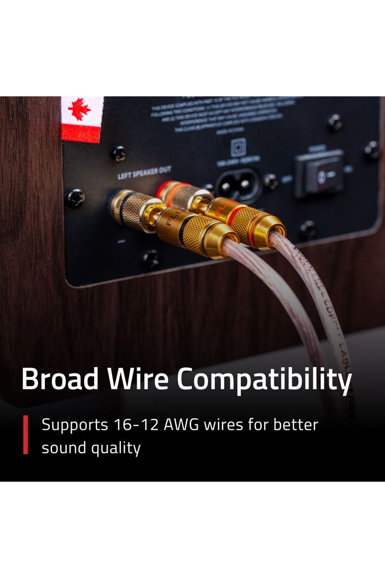 Banana Plug, 24K Gold-plated, 16 to 12 AWG speaker wire for Hi-Fi setup, Alternate, color, Gold