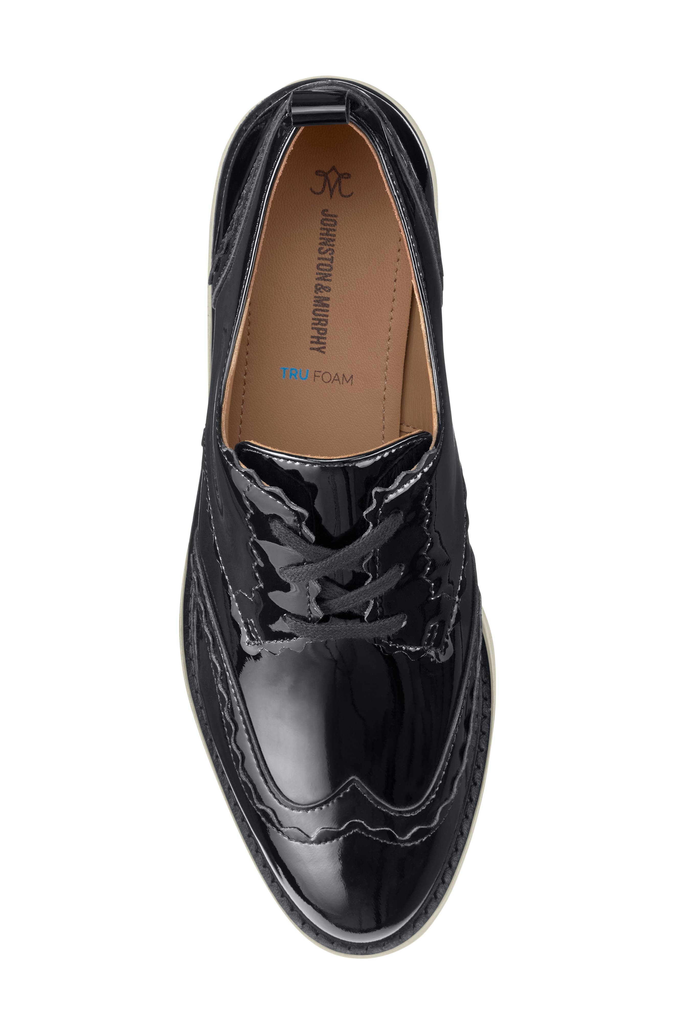 Mitzi Wedge Derby, Alternate, color, BLACK PATENT LEATHER
