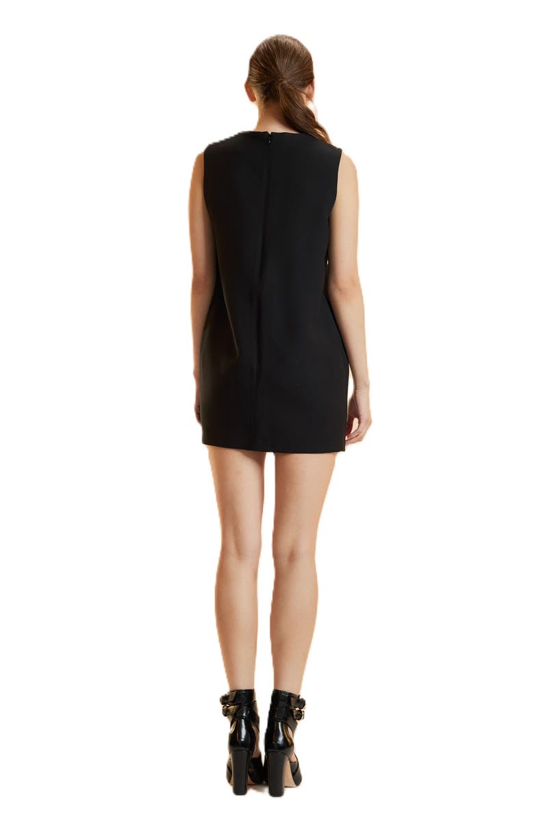 Cynthia Rowley Silk Wool Mini Shift Dress, Alternate, color, Black