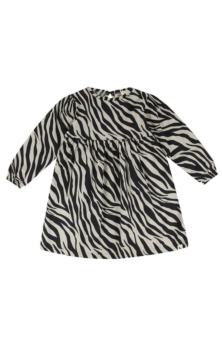 Turtledove London Kids Organic Cotton Zebra Streak Print Dress, Alternate, color, Multi