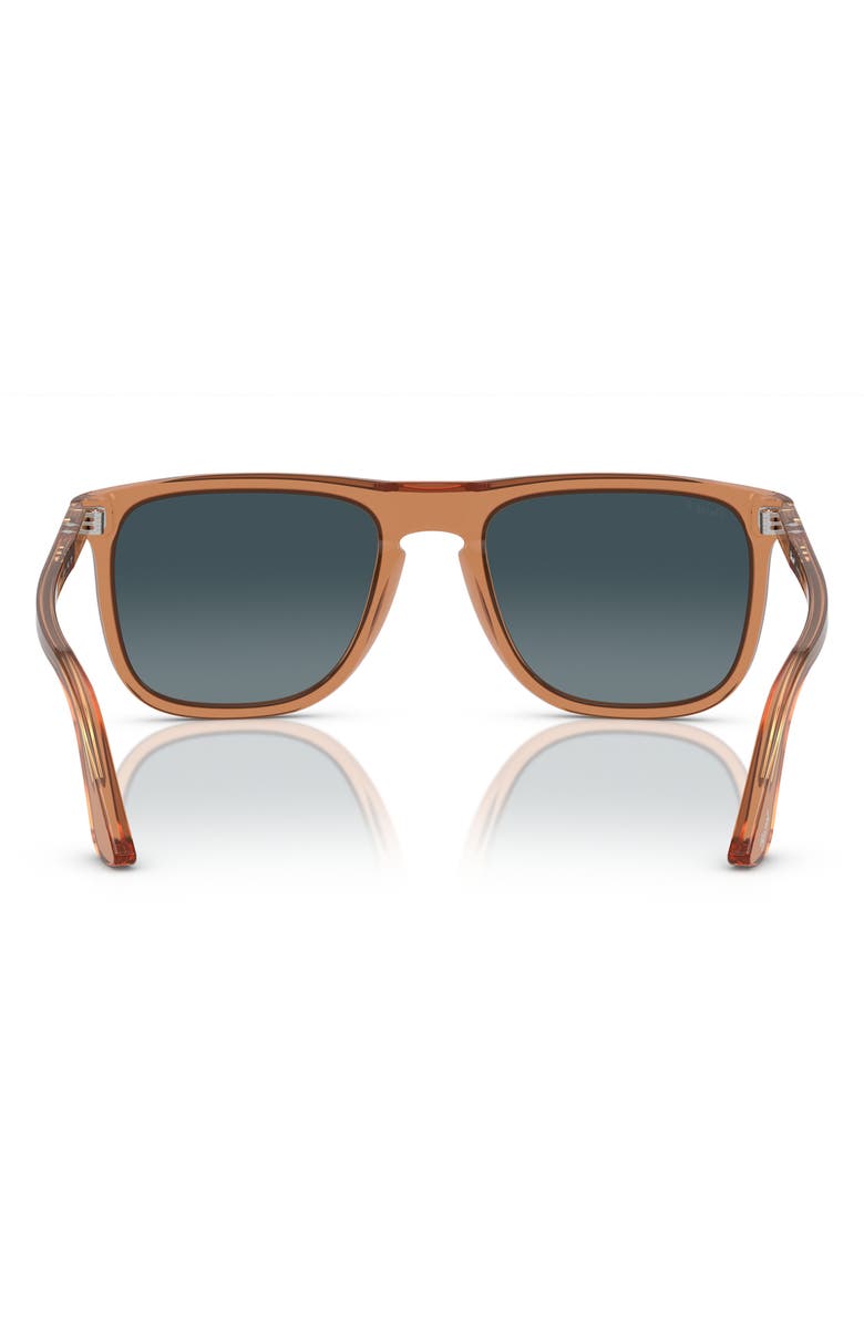 Persol 57mm Polarized Pilot Sunglasses, Alternate, color, Transparent Brown/ Grey