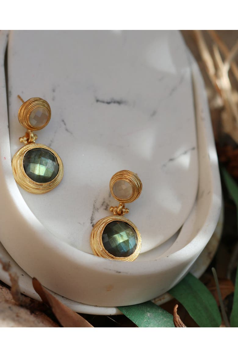 Lilis Drop Earrings, Alternate, color, Brass