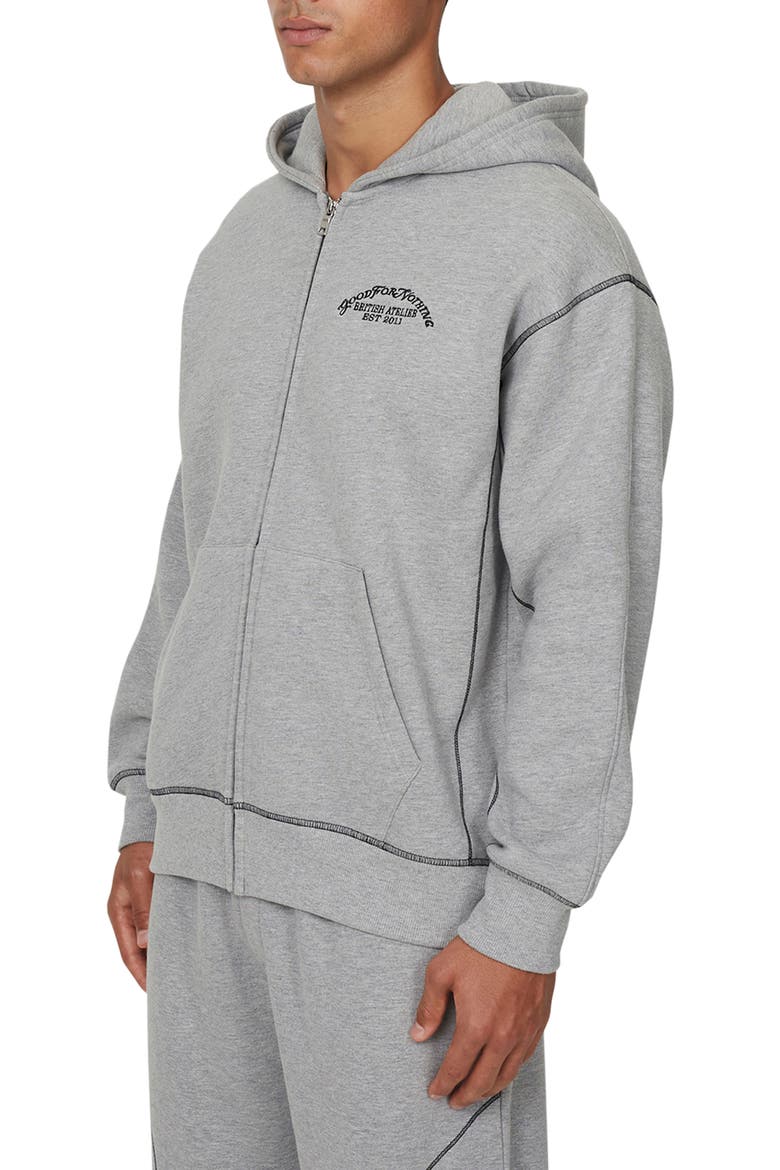Coverlock Vintage Zip Hoodie, Alternate, color, Grey Marl