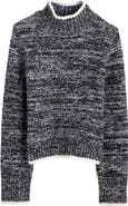 Madewell Marled Mock Neck Cotton Blend Sweater