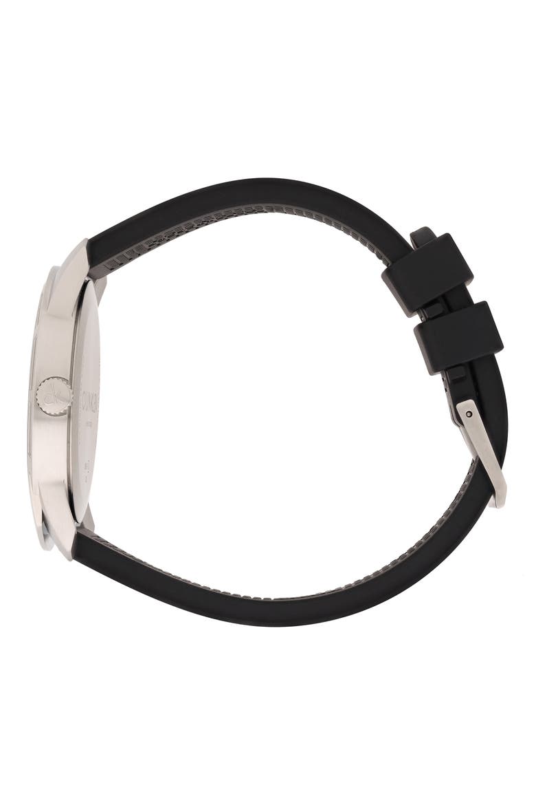 Evidence Silicone Band Watch, 42mm, Alternate, color, BLACK/ SILVER