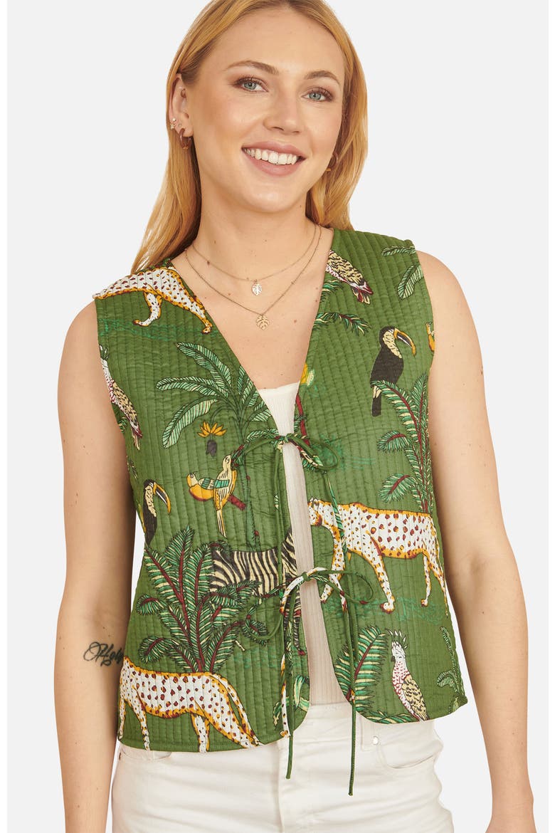 Animal Reversible Cotton Quilted Jacket, Main, color, Green