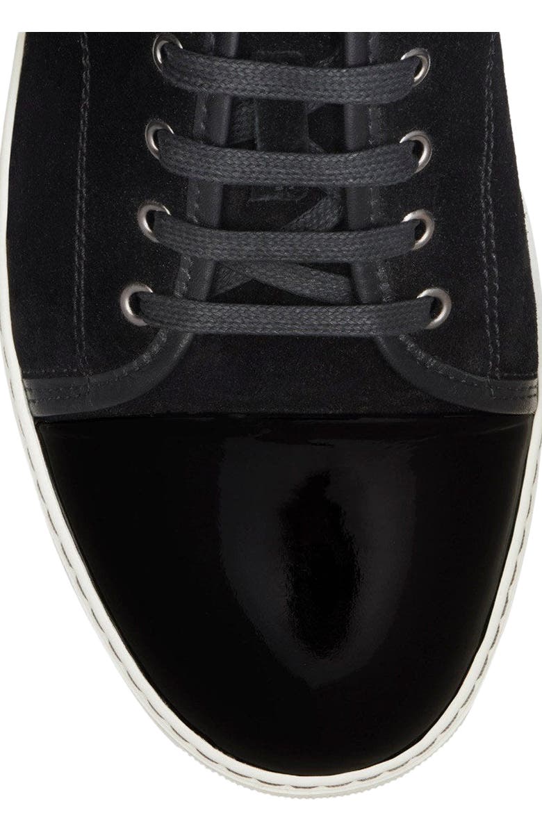 Lanvin Dbb1 Suede And Patent Leather Sneakers, Alternate, color, Black