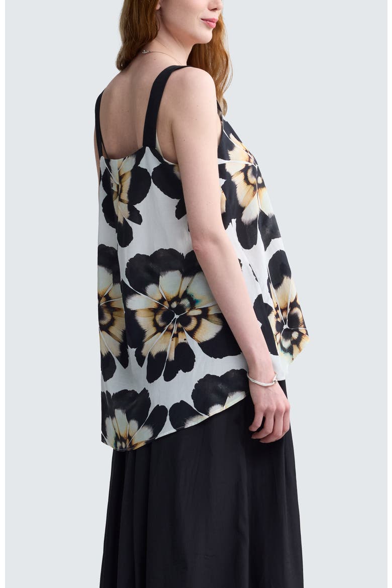 Valina Floral Print Square-Neck Top, Alternate, color, Beige