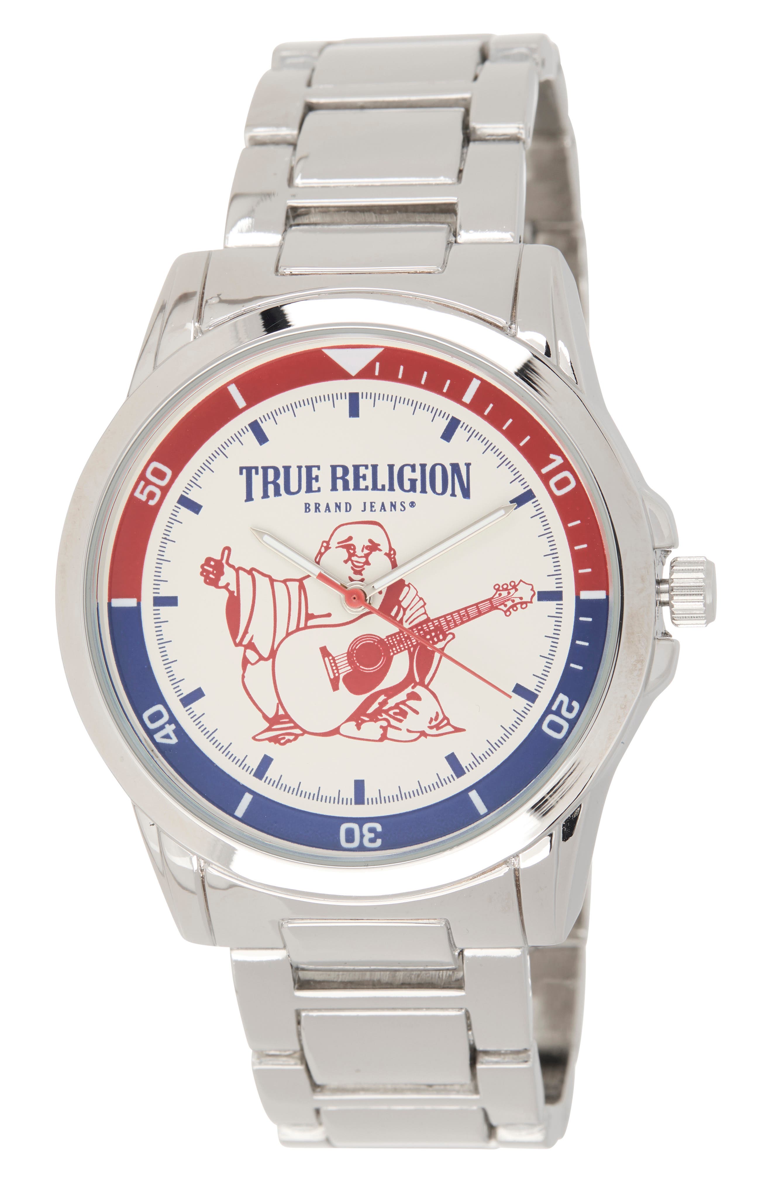 True Religion Buddha Guitar Bracelet Watch, 42.8mm