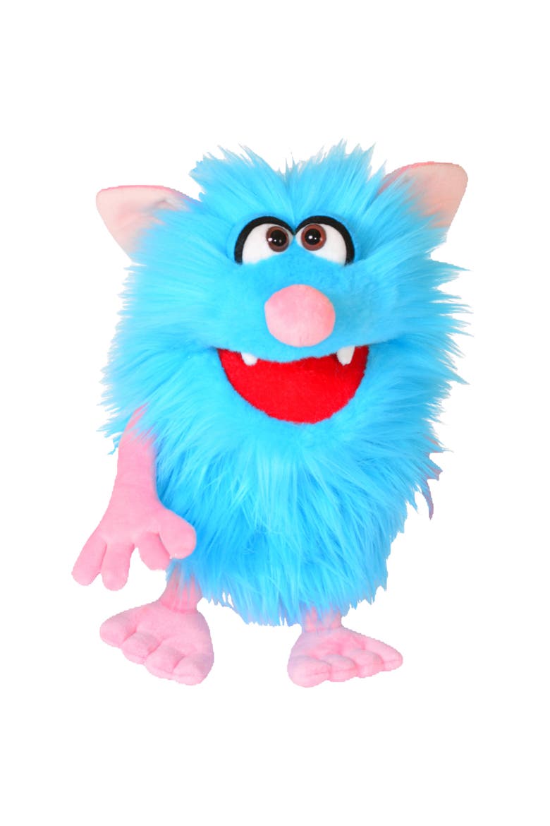 Spike The Blue Friendly Monster 14 Inch Plush Hand Puppet, Main, color, Blue