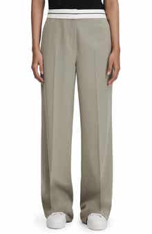 Whitley Contrast Trim Wool Blend Wide Leg Trousers