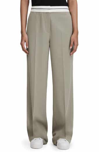 Whitley Contrast Trim Wool Blend Wide Leg Trousers