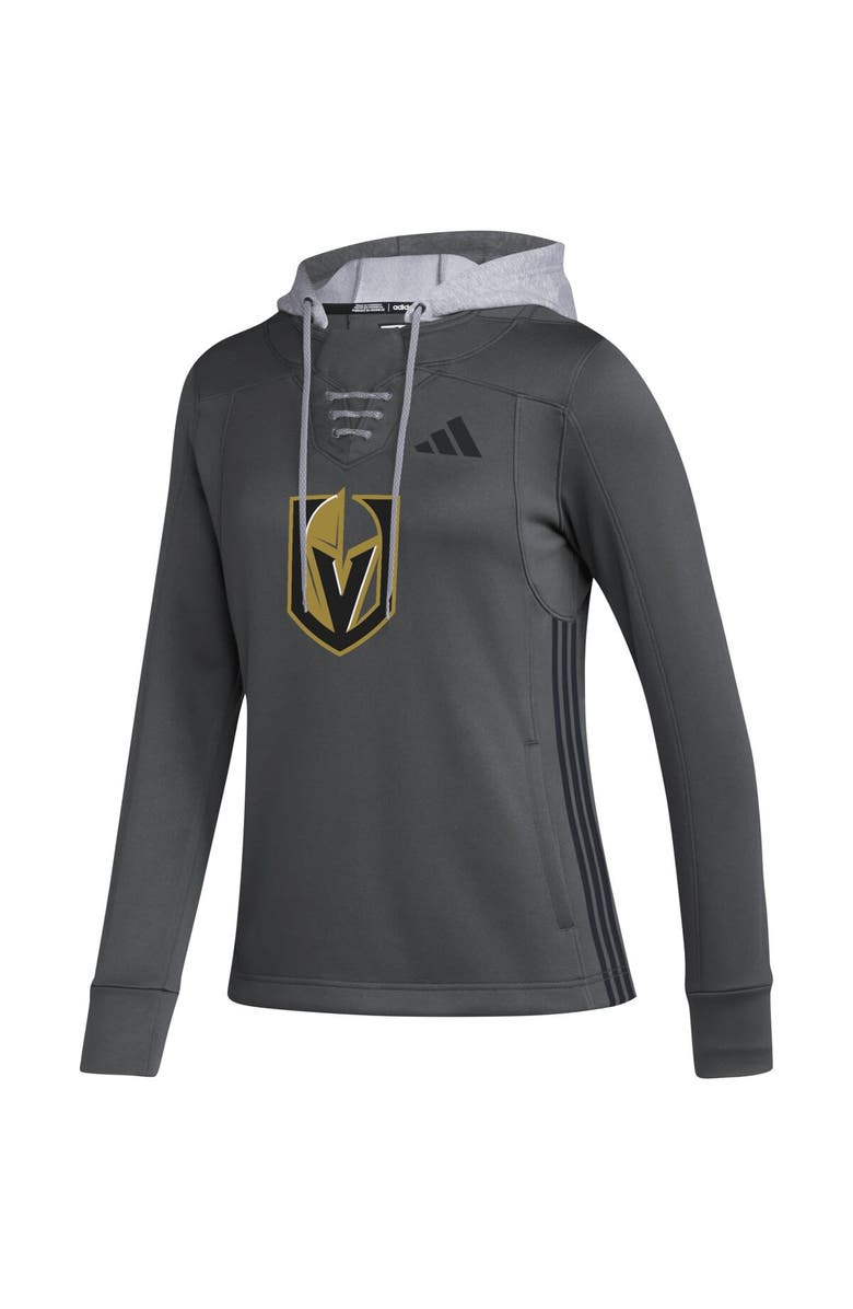 adidas Women's adidas Gray Vegas Golden Knights Refresh Skate Lace AEROREADY Pullover Hoodie, Alternate, color, 