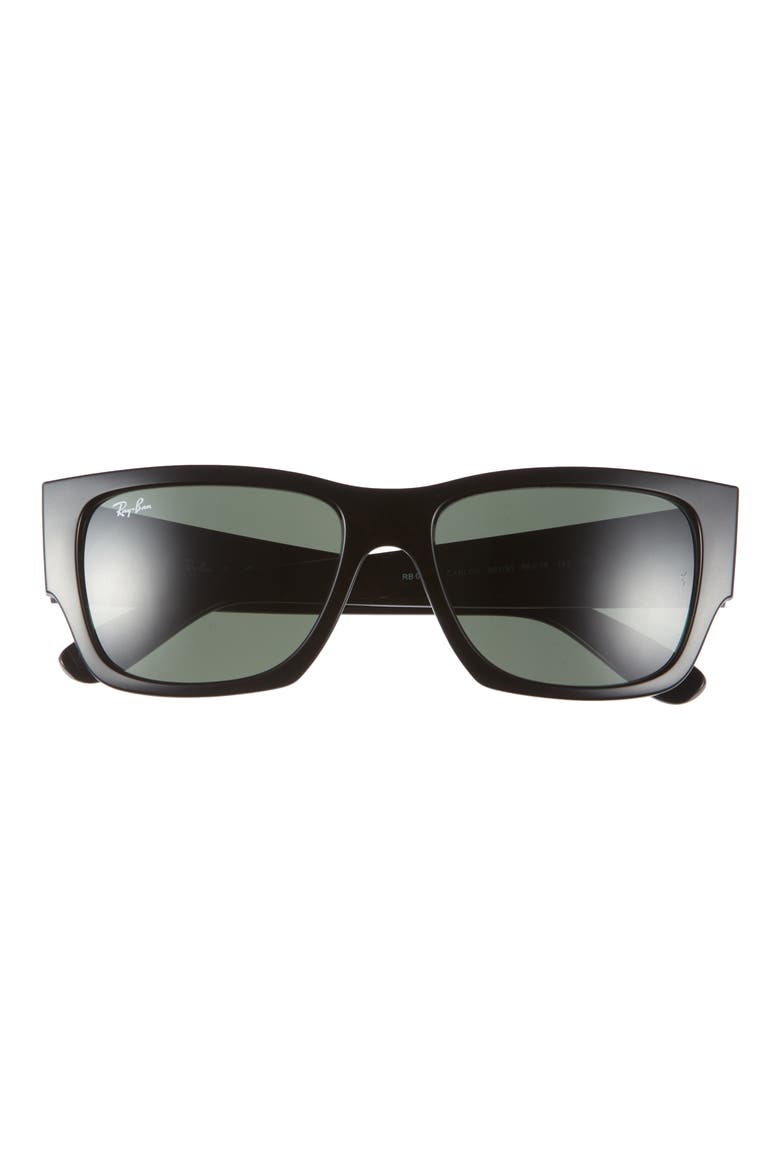Carlos 56mm Polarized Rectangular Sunglasses, Main, color, BLACK