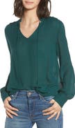 Hinge Tie Neck Ruffle Blouse